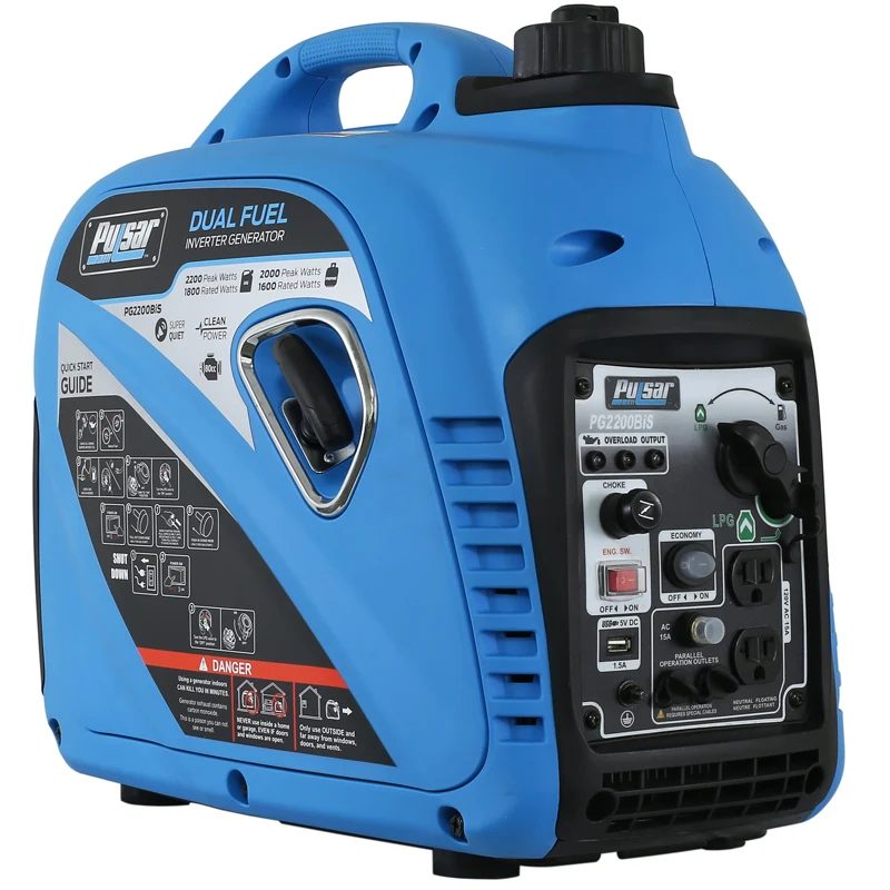 Pulsar PG2200BiS 2200 Peak Watt Dual Fuel Portable Inverter Generator