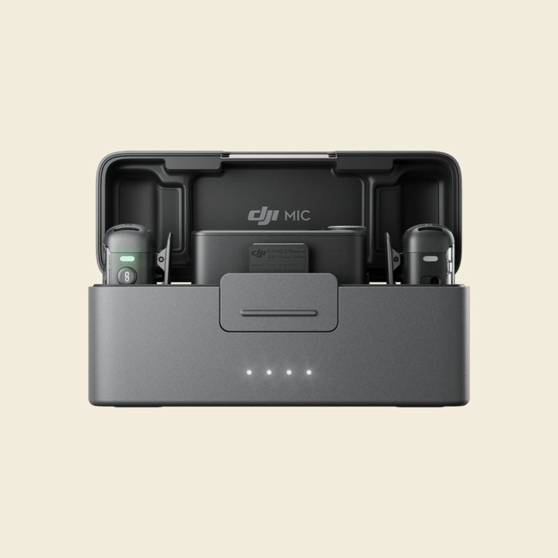 DJI Mic 2 (2 TX + 1 RX + Charging Case), All-in-one Wireless Microphone, Intelligent Noise Cancelling
