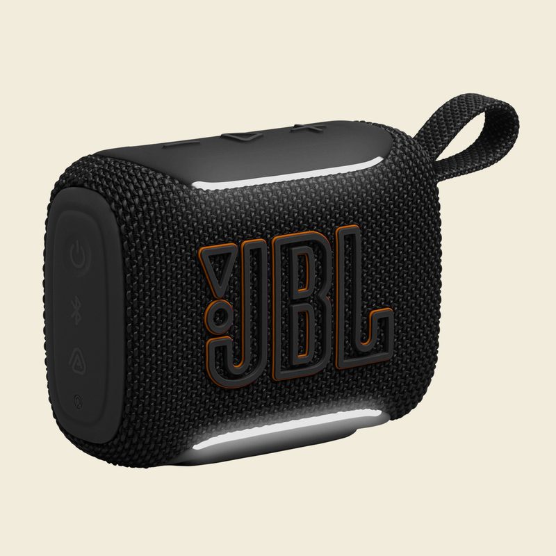 JBL Go 5 Portable Bluetooth Speaker, Waterproof and Dustproof - Black | Dustproof Drop-Proof With up to 10 Hr Battery, Stereo Pairing, App Control For Pool, Beach, Outdoor Listening — official product image